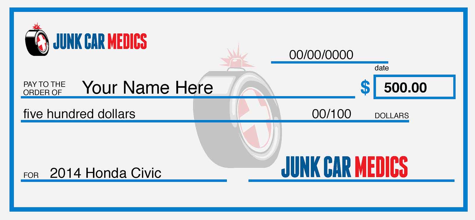 $500 Check to Sell a Junk Car