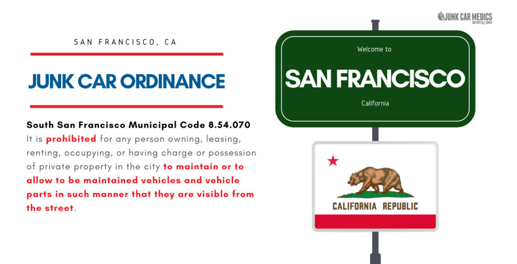 San Francisco, CA Junk Car Ordinance